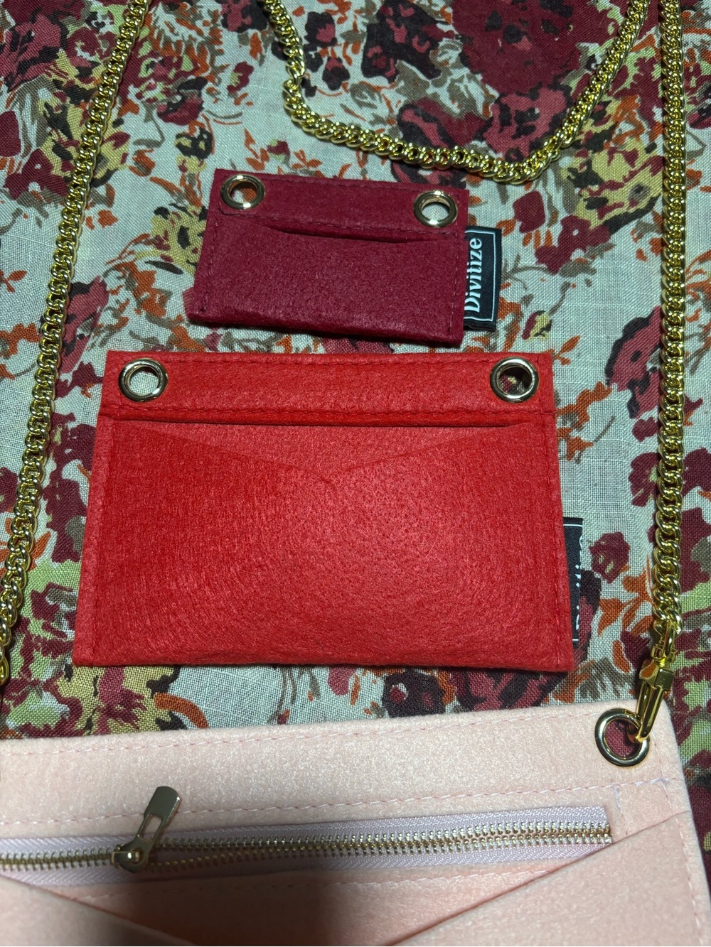 Red Felt Card Case and Mini Wallet Duo for LV Kirigami conversion